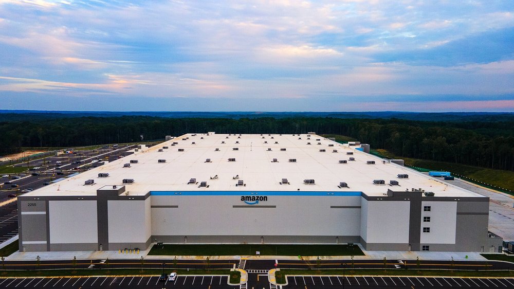 Aerial photograph of an industrial property and surrounding site